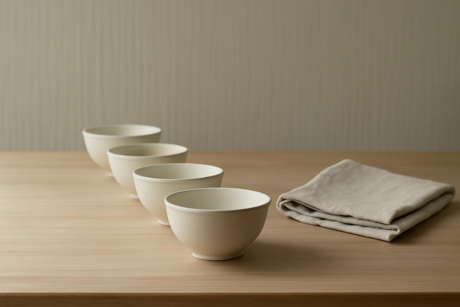 Repeated shapes creating visual rhythm in a still life